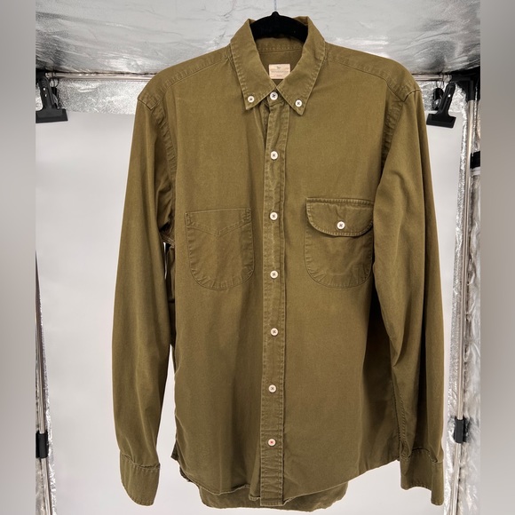 EUC Bensimon Leather Elbow Patch Button Down Shirt - Picture 2 of 10